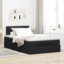 ottoman seng med madras & LEDs 120x190 cm stof sort