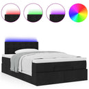ottoman seng med madras & LEDs 120x190 cm stof sort