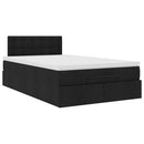 ottoman seng med madras & LEDs 120x190 cm stof sort