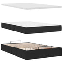 ottoman seng med madras & LEDs 120x190 cm stof sort