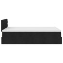 ottoman seng med madras & LEDs 120x190 cm stof sort