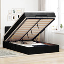 ottoman seng med madras & LEDs 120x190 cm stof sort