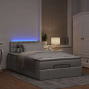 ottoman seng med madras & LEDs 120x190cm stof gråbrun