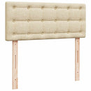 ottoman seng med madras & LEDs 120x190cm stof cremefarvet