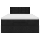 ottoman seng med madras 120x200 cm stof sort