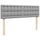 ottoman seng med madras & LEDs 140x190 cm stof lysegrå