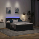 ottoman seng med madras & LEDs 140x190 cm stof Sort