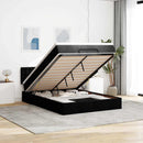 ottoman seng med madras & LEDs 140x190 cm stof Sort