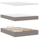 Ottoman seng med madras & LEDs Taupe 140x190 cm Stof