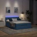 ottoman seng med madras & LEDs 140x190 cm stof Blå