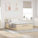 Ottoman seng med madras & LEDs fløde 140x200 cm Stof