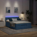 osmannisk sengeramme med madras 140x200 cm stof blå