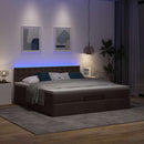 osmannisk sengeramme med madras 160x200 cm stof mørkebrun