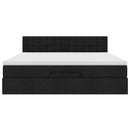 ottoman seng med madras & LEDs 180x200cm stof sort