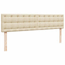 ottoman seng med madras & LEDs 180x200cm stof cremefarvet