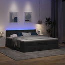 osmannisk sengeramme med madrasser 200x200 cm stof sort