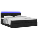 osmannisk sengeramme med madrasser 200x200 cm stof sort