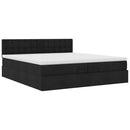 osmannisk sengeramme med madrasser 200x200 cm stof sort