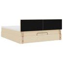 osmannisk sengeramme med madrasser 200x200 cm stof cremefarvet