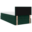 osmannisk sengeramme med madras 100x200 cm fløjl mørkegrøn