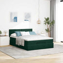 osmannisk sengeramme med madras 140x190 cm fløjl mørkegrøn