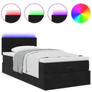 ottoman seng med madras & LEDs 80x200 cm fløjl sort