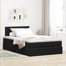ottoman seng med madras & LEDs 120x190cm fløjl sort