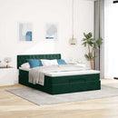 osmannisk sengeramme med madras 140x190 cm fløjl mørkegrøn