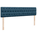 Ottoman seng med madrasser & LEDs Mørkeblå 200x200cm Fløjl