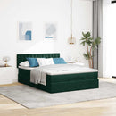 osmannisk sengeramme med madras 140x190 cm fløjl mørkegrøn