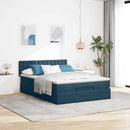 osmannisk sengeramme med madras 140x190 cm fløjl mørkeblå