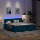 osmannisk sengeramme med madras 160x200 cm fløjl mørkeblå