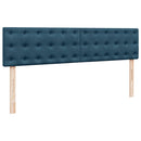 Ottoman seng med madrasser & LEDs Mørkeblå 200x200cm Fløjl