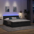 osmannisk sengeramme med madrasser 160x200 cm stof sort