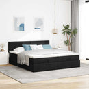 osmannisk sengeramme med madrasser 160x200 cm stof sort