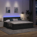 osmannisk sengeramme med madrasser 200x200 cm stof sort