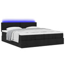 osmannisk sengeramme med madrasser 200x200 cm stof sort