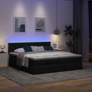 osmannisk sengeramme med madrasser 160x200 cm stof sort