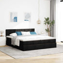 osmannisk sengeramme med madrasser 160x200 cm stof sort