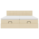 osmannisk sengeramme med madrasser 160x200 cm stof cremefarvet