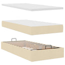 osmannisk sengeramme med madrasser 160x200 cm stof cremefarvet