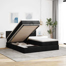 osmannisk sengeramme med madrasser 180x200 cm stof sort