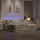 osmannisk sengeramme med madrasser 180x200 cm stof cremefarvet