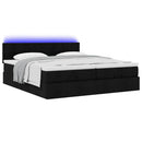 osmannisk sengeramme med madrasser 200x200 cm stof sort