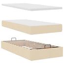 osmannisk sengeramme med madrasser 200x200 cm stof cremefarvet