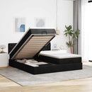 osmannisk sengeramme med madrasser 160x200 cm stof sort