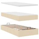 osmannisk sengeramme med madrasser 160x200 cm stof cremefarvet