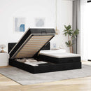 osmannisk sengeramme med madrasser 180x200 cm stof sort