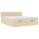osmannisk sengeramme med madrasser 180x200 cm stof cremefarvet