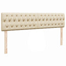 osmannisk sengeramme med madrasser 180x200 cm stof cremefarvet